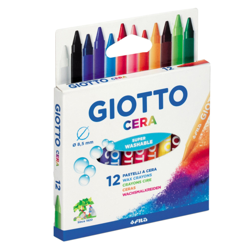 GIOTTO CERA PASTELLI A CERA 8.5 mm COLORI ASSORTITI CONF. 12 Pz.